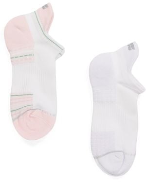 TJ Maxx 2Pk Performance Compression Preppy Stripe Ankle Socks For Nylon/Spandex/Cotton - White