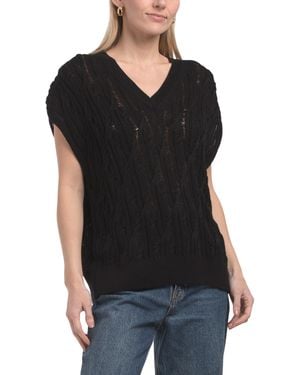 TJ Maxx Cable Knitted Tank Sweater For Nylon/Cotton - Black