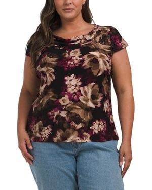 TJ Maxx Plus Cowl Neck Knit Top For Polyester - Red