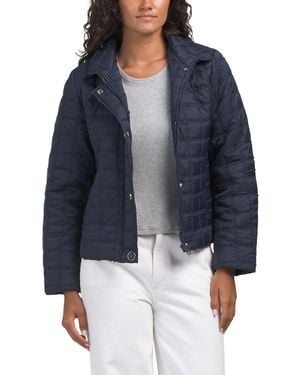 TJ Maxx Stand Collar Short Quilted Jacket, Nylon/Polyester - Blue