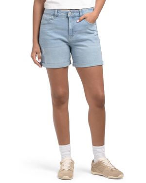 TJ Maxx High Rise Baby Roll Distressed Shorts For Spandex/Cotton/Polyester - Blue