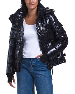 TJ Maxx Quilted Shiny Puffer Jacket, Nylon/Polyester - Blue