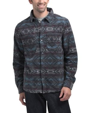 TJ Maxx Sea Cliff Printed Polar Fleece Overshirt For Polyester - Gray