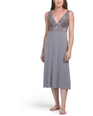 TJ Maxx Zen Floral Lace Nightgown For Nylon/Spandex/Modal - Blue