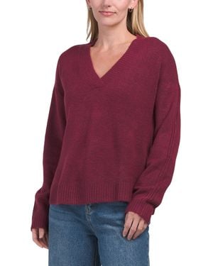 TJ Maxx Ambrose V-Neck Sweater, Spandex/Polyester/Acrylic - Red