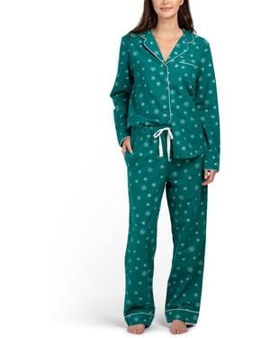 TJ Maxx 2Pc Cotton Wonderland Pajama Set For - Green