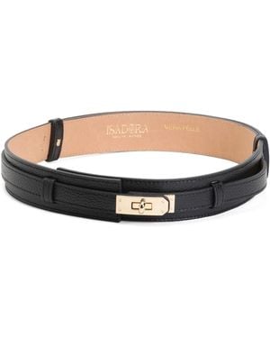 TJ Maxx Leather Turn Lock Belt, Leather - Black