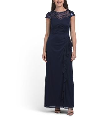 designer sequin dress Long Formal with Long Sleeves Long Black Chiffon Plus Size:AU8 US4 Filter By Clothing_Dresses