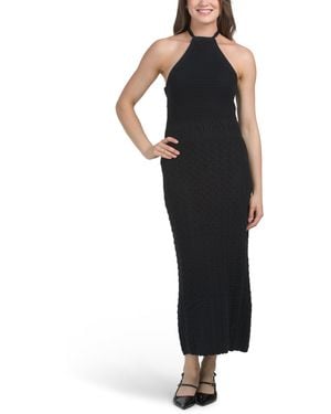 TJ Maxx Textured Maxi Dress For Cotton - Black