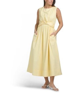 TJ Maxx Cotton Poplin Twist Front Maxi Dress For - Yellow