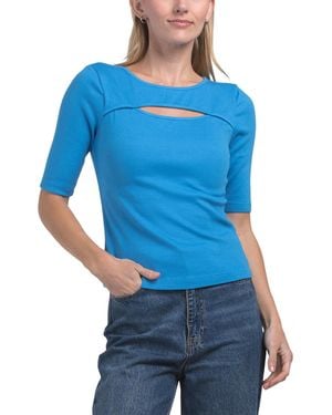 TJ Maxx Kiki Cut Out Top For Spandex/Modal/Cotton - Blue