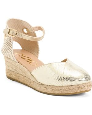 TJ Maxx Espadrille Wedges With Ankle Strap For Leather - Natural