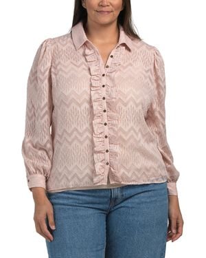 TJ Maxx Plus Chiffon Sweater, Polyester - Red