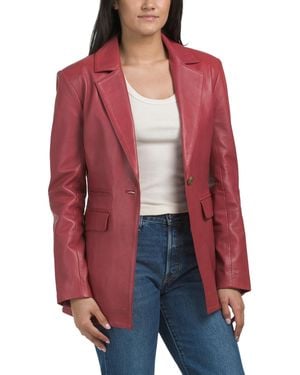 TJ Maxx Leather Martina Jacket, Leather - Red