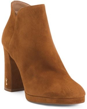 TJ Maxx Suede Sierra Pointed Heeled Booties For Leather/Suede - Brown