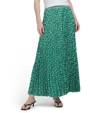 TJ Maxx Pleated Maxi Skirt For Polyester - Green