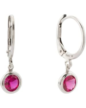 TJ Maxx Sterling Ruby Stone Drop Earrings - Pink