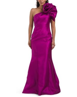 TJ Maxx One Shoulder 3D Floral Gown For Polyester - Purple