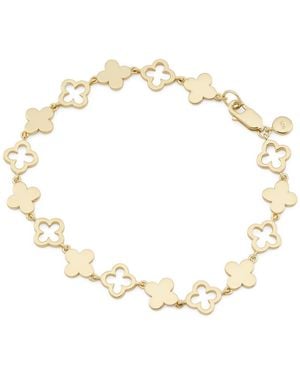 TJ Maxx 14Kt Plated Clover Chain Bracelet - Metallic