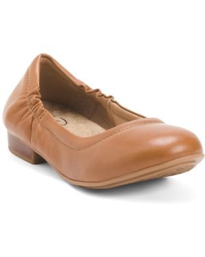 TJ Maxx Wide Leather Tess Flats For - Brown