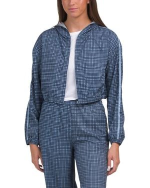 TJ Maxx Hooded Cropped Jacket, Spandex/Polyester - Blue