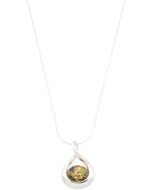 TJ Maxx Sterling Amber Swirl Pendant Necklace - White