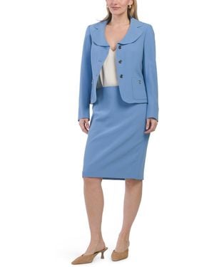 TJ Maxx Jacket And Skirt Suit For Polyester - Blue
