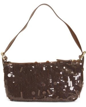TJ Maxx Sequin Layered Shoulder Bag For Leather - Brown