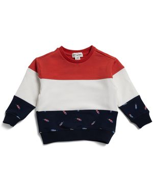 TJ Maxx Baby Americana Striped Sweatshirt, Cotton - Red