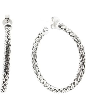 TJ Maxx Sterling Plated Chain Hoop Earrings - Metallic