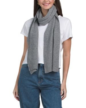 TJ Maxx Cashmere Plush Waffle Stitch Scarf For - Blue