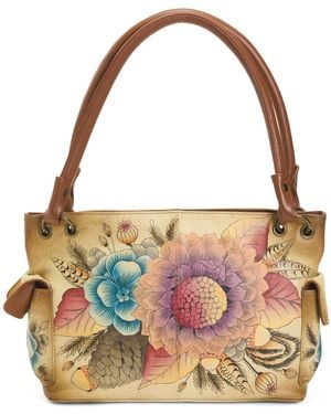 TJ Maxx Leather Rustic Bouquet East West Shoulder Bag For Leather - Metallic