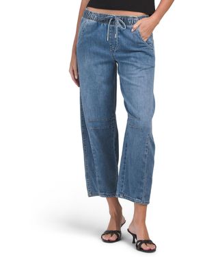TJ Maxx High Rise Barrel Leg Jeans For Cotton/Polyester - Blue