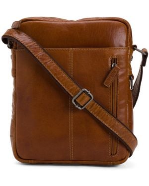 TJ Maxx Buffalo Leather Voyager Slim Crossbody For - Brown