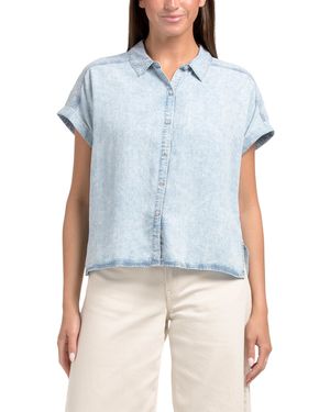 TJ Maxx Short Sleeve Woven Top For - Blue