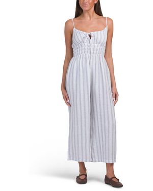 TJ Maxx Striped Gauzy Jumpsuit For Cotton - Purple