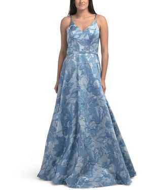 TJ Maxx Sleeveless Fil Coupe Gown For Polyester - Blue