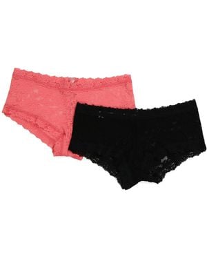 TJ Maxx 2Pk Daily Lace Boy Short Panties For Nylon/Spandex/Pima Cotton - Red