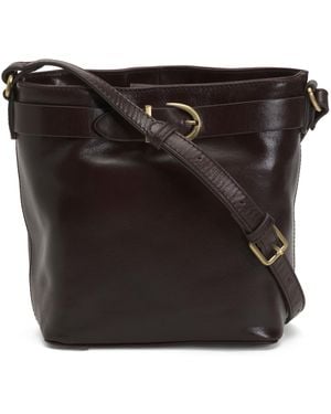TJ Maxx Leather Buckle Bucket Bag For Leather - Black
