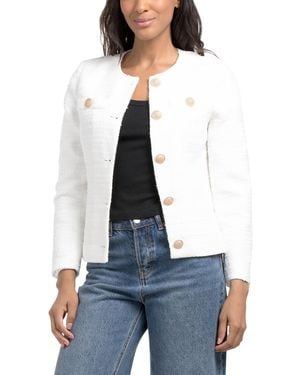 TJ Maxx Collarless Jacket, Cotton/Polyester - White