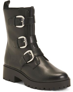 TJ Maxx Leather Juliana Utility Boots For - Black