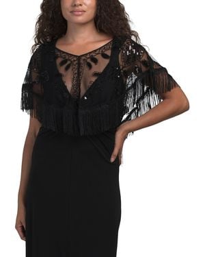 TJ Maxx Evening Capelet For Polyester - Black