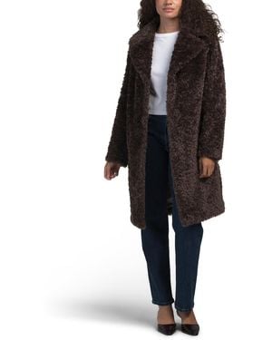 TJ Maxx Faux Fur Maxi Coat, Cotton/Polyester - Black