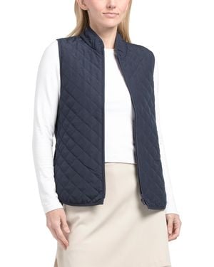 TJ Maxx Quilted Vest With Zipper Pockets, Polyester - Blue