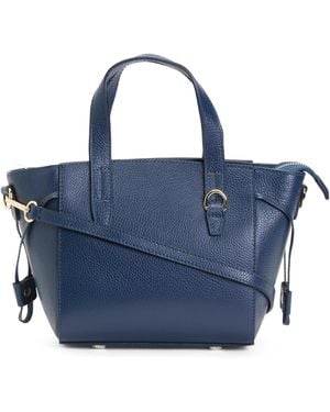 TJ Maxx Leather Tulip Satchel, Leather - Blue