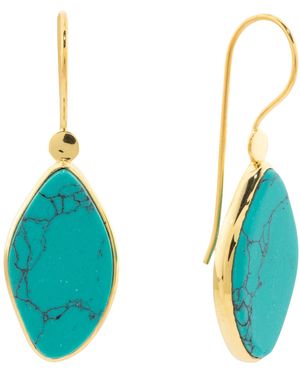 TJ Maxx 18Kt Plated Drop Earrings - Blue