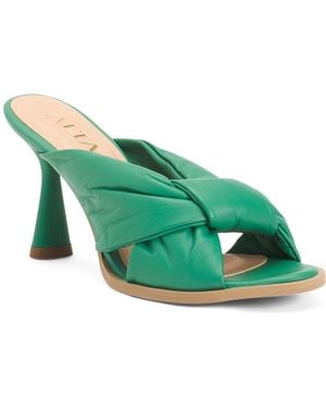TJ Maxx Leather Martina Heeled Sandals For - Green