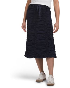 TJ Maxx Double Shirred Panel Skirt For Spandex/Cotton - Blue