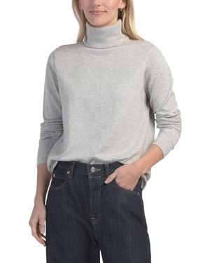 TJ Maxx Pima Cotton Blend Long Sleeve Turtle Neck Sweater, Nylon/Pima Cotton - Gray