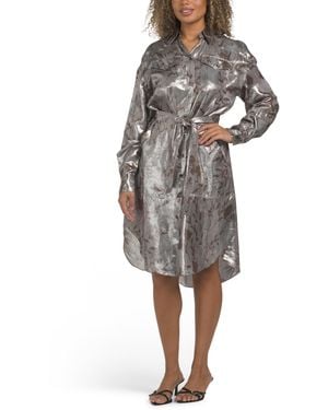 TJ Maxx Silk Blend Dress For Polyester - Gray